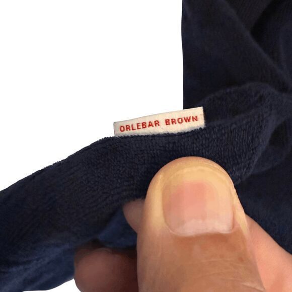 Orlebar Brown Mens Washed Tailor Fit Towelling Resort Polo Shirt Blue Size Large - Picture 9 of 10